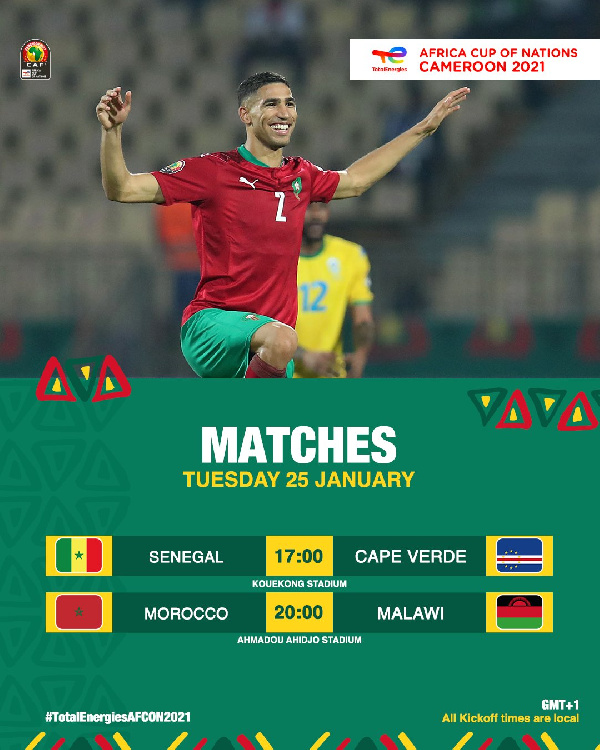 Ratiba michezo ya leo AFCON, Januari 25