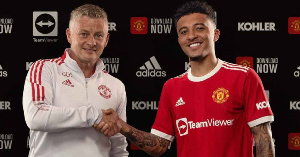 Ole Gunnar Solskjaer Jadon Sancho Pic Via Manchester United