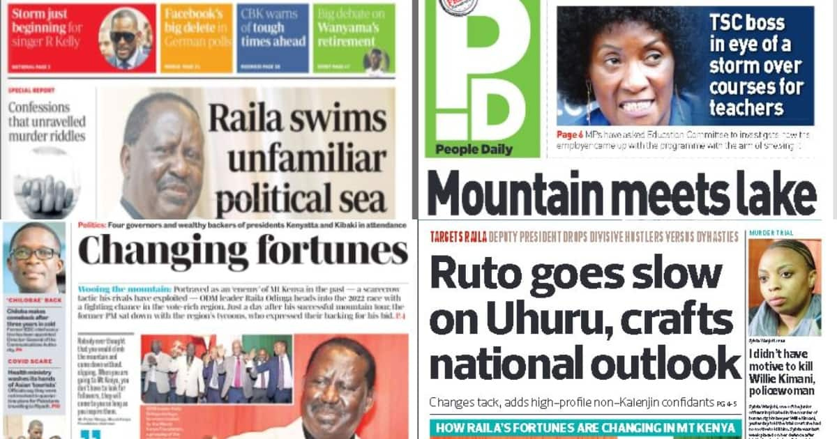 Magazeti Jumatano: Raila Akutana na Matajiri wa Mlima Kupanga 2022