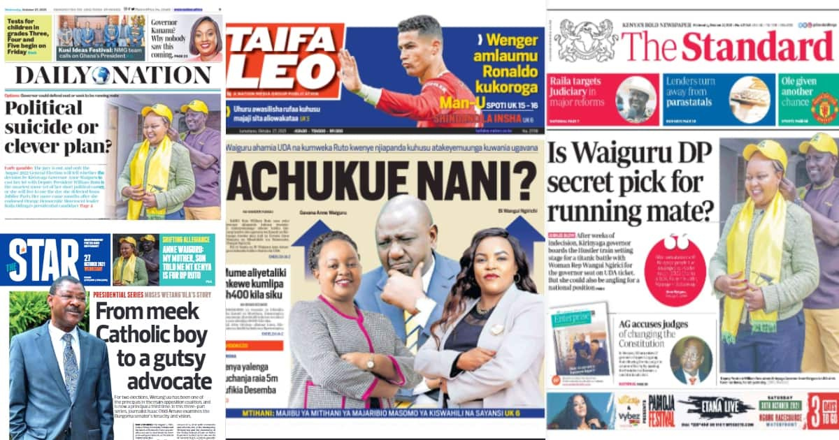 Magazetini Oktoba 27: Waiguru asema wakazi ndio walimshinikiza asukume wilibaro