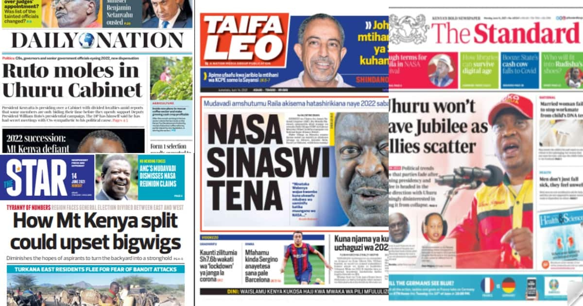 Magazeti Jumatatu, Juni 14: Ruto awatumia mawaziri kumfichulia siri za Uhuru