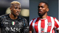 Mshambuliaji wa klabu ya Brentford Ivan Toney na Victor Osimhen