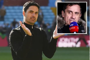 Arteta With Gary Neville