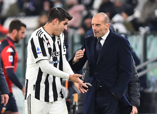 Morata akiwa na Allegri