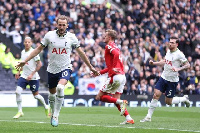 Harry Kane amefunga mabao mawili dhidi ya Nottigham Forest