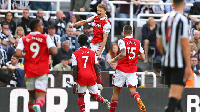 Kiungo wa Arsenal Martin Odegaard akishangilia bao lake dhidi ya Newcastle