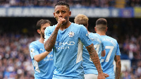 Mshambuliaji wa Man City akishangilia goli dhidi ya Chelsea