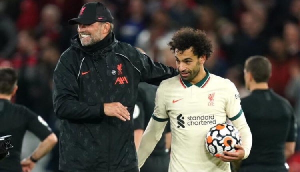 Mohammed Salah akiwa na Klopp