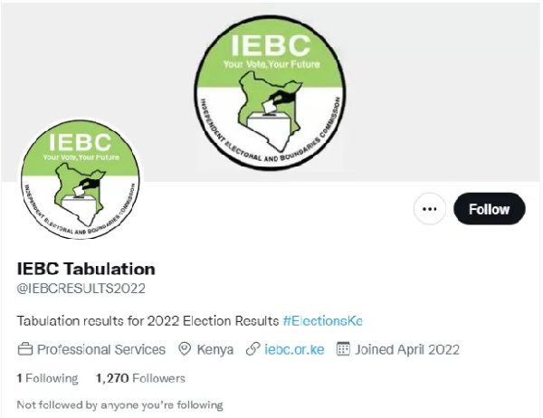 Akaunti feki ya IEBC yafungwa