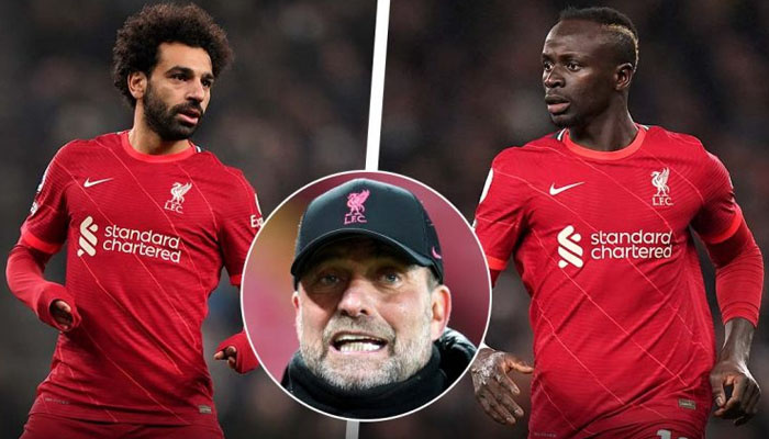 ohammed Salah, Kocha Jurgeni Klopp na Sadio Mane wa Liverpool