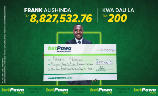 Wow! Frank ashinda Tsh8,827,532.76 kutoka bashiri ya Tsh200