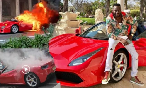 Taharuki yaibuka!! Ferrari ya Ginimbi yataka kuwaka moto wakati wakuaga Mwili wake