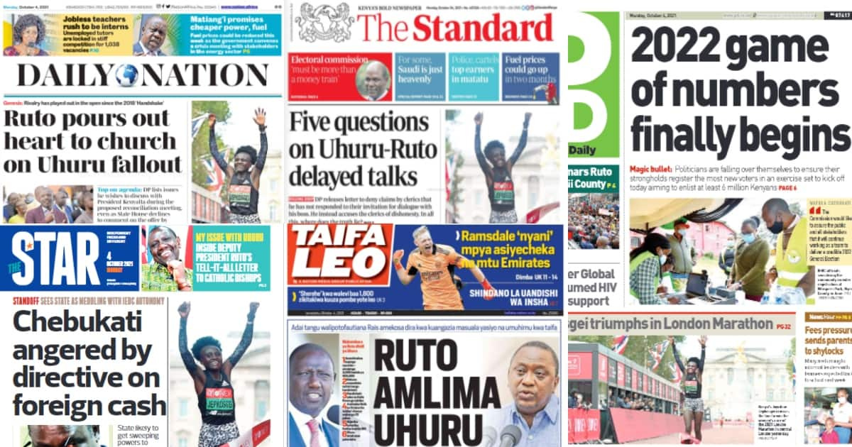 Magazeti Oktoba 4: Ruto alima Ikulu kwa kuzuia handisheki yake na Uhuru