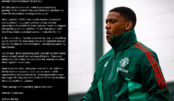 Anthony Martial kuondoka Man Utd