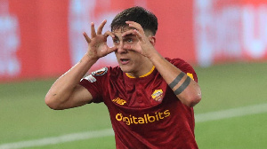 Paulo Dybala Protesting To The Referee In A Roma Game