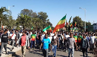 Many protesters took to the streets of Bahir Dar, the capital of the Amhara region