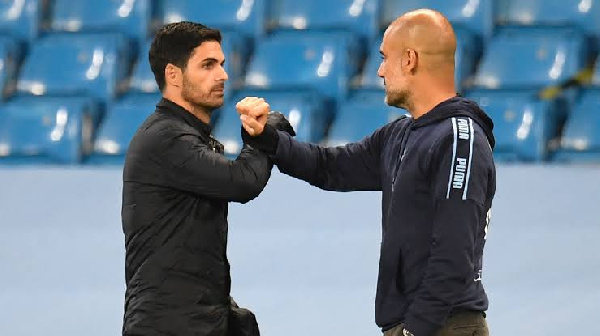 Mikel Arteta and Pep Guardiola