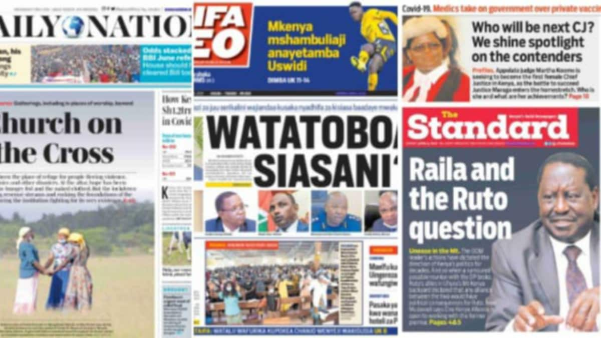 Magazeti Jumatatu, Aprili 5: Mudavadi na Ruto wampigania Raila