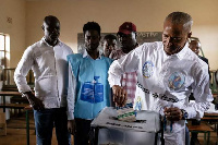 Moïse Katumbi apiga kura mjini Lubumbashi