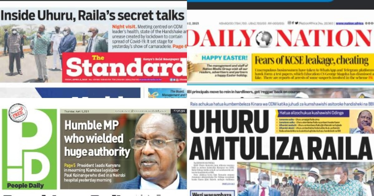 Magazeti Ijumaa: Rais Uhuru acheza kama yeye, amuweka Raila boxi